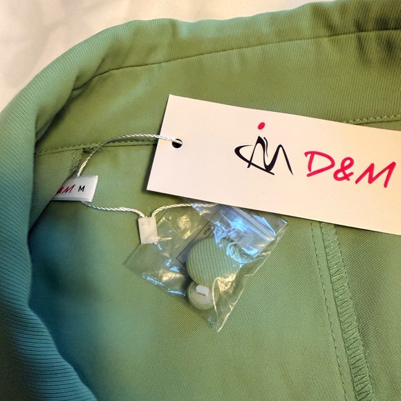 Sage Green Belted Blazer Dress w/ Sheer Sleeves – Size M (NWT) - Picture 3 of 7